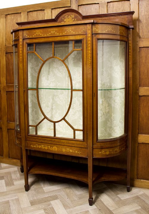 Edwardian Mahogany Inlaid Display Cabinet