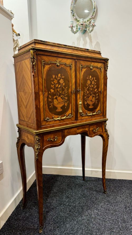 fig 2. Antique French Kingwood Cabinet on Stand with Marquetry inlay C.1880