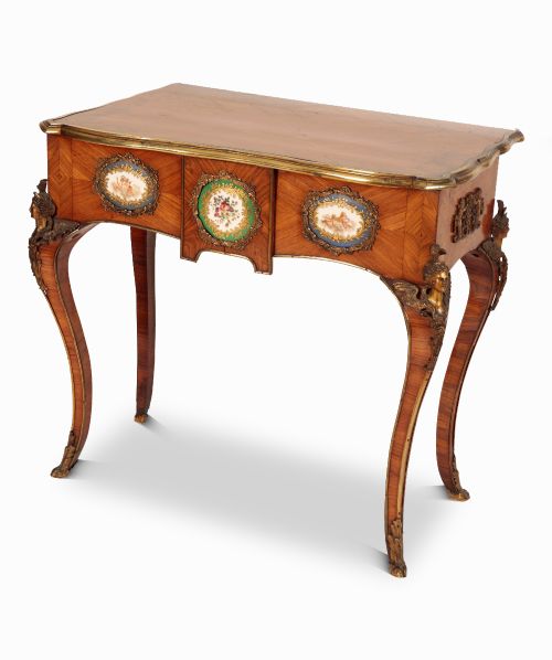 Antique French Kingwood and Ormolu Mounted Side Table