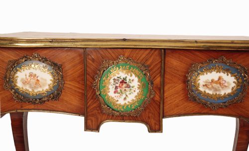 fig 1. Antique French Kingwood and Ormolu Mounted Side Table