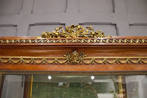 fig 4. Rare Late 19th Century Gilt-Bronze Mounted Mahogany and Vernis-Martin Decorated Vitrine, Attributed to François Linke