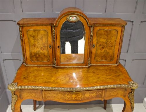 fig 3. Walnut & Marquetry Inlaid Bonheur du Jour / Desk