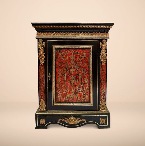 Antique Ebonised & Boulle Side Cabinet with Ormolu Mounts