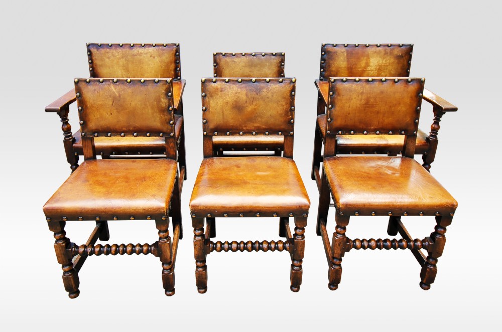 SET OF 6 OAK DINNING CHAIRS BY G T RACKSTRAW