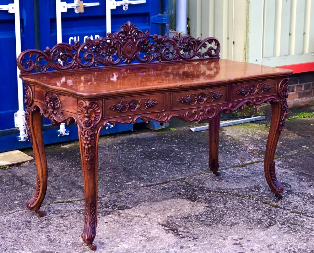 BEAUTIFUL CARVED WALNUT SIDE TABLE  View II