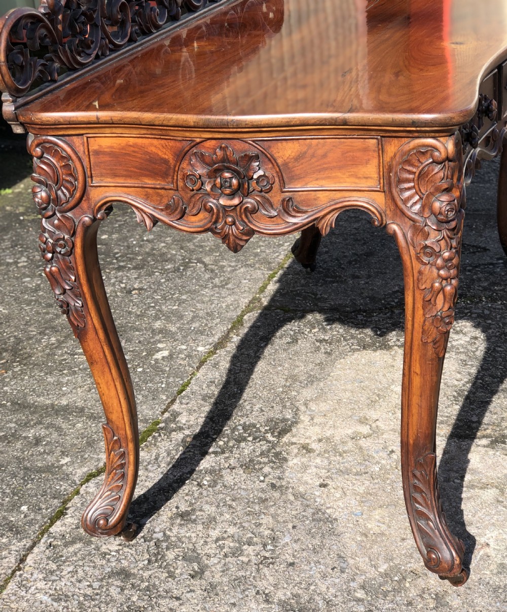 BEAUTIFUL CARVED WALNUT SIDE TABLE  View V