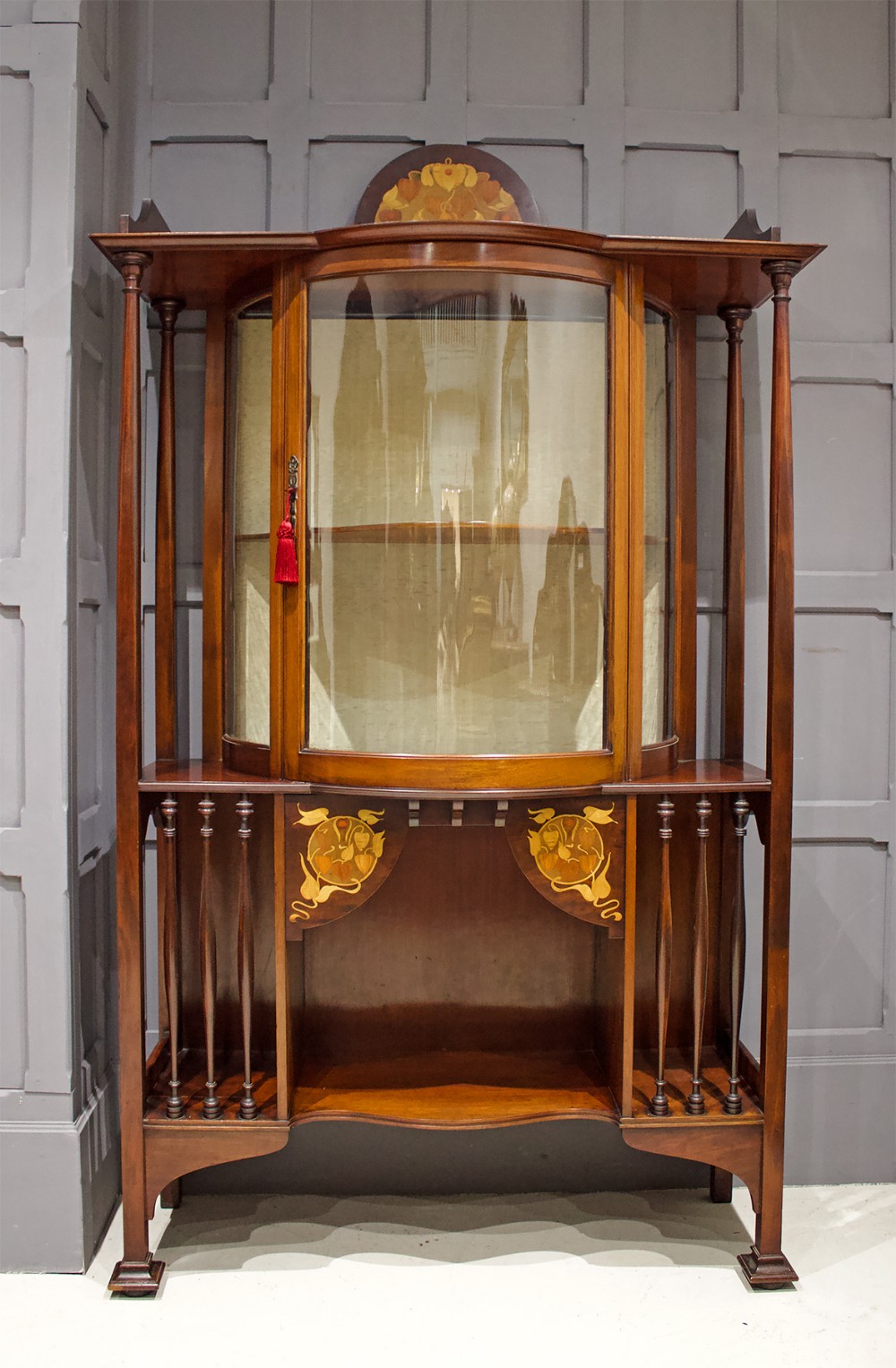 SHAPLAND & PETTER MAHOGANY ART NOUVEAU CABINET 