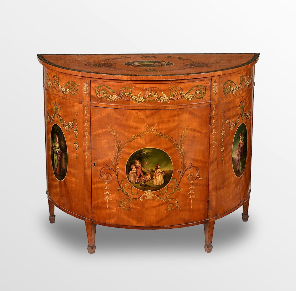 BEAUTIFUL SATINWOOD PAINTED SIDE CABINET 