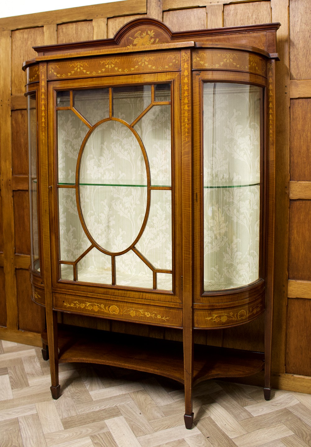 Edwardian Mahogany Inlaid Display Cabinet 