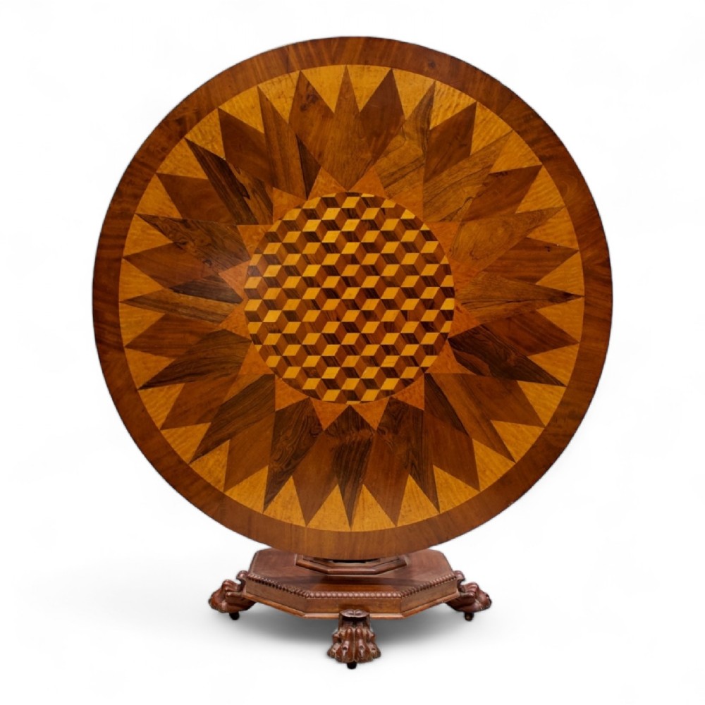 Antique 19th Century Specimen Top Round Centre Table 