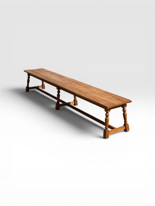 ANTIQUE OAK FARMHOUSE BENCH HALL SEAT RUSTIC 8FT