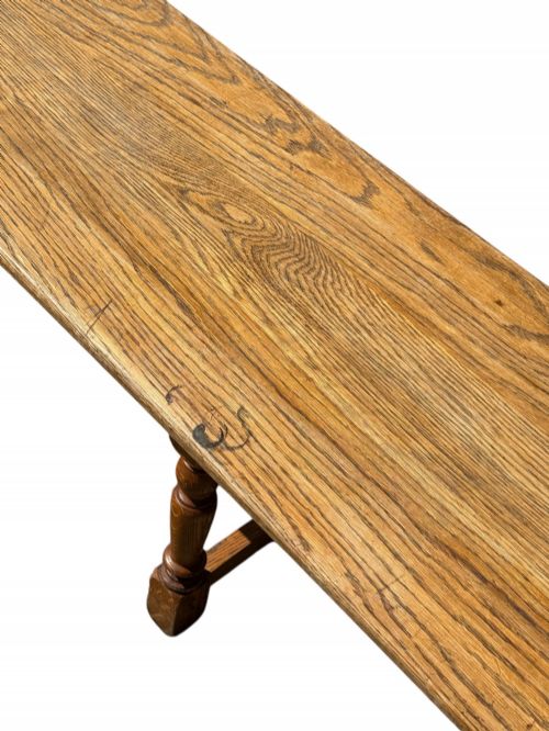 ANTIQUE OAK FARMHOUSE BENCH HALL SEAT RUSTIC 8FT - ADDITIONAL PHOTO 6