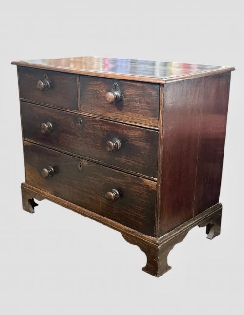 ANTIQUE GEORGIAN OAK CHEST OF DRAWERS 18TH CENTURY ENGLISH FURNITURE - ADDITIONAL PHOTO 2