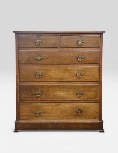 LARGE VICTORIAN MAHOGANY CHEST OF DRAWERS ANTIQUE 19TH CENTURY STORAGE UNIT
