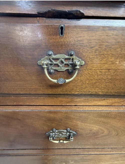 LARGE VICTORIAN MAHOGANY CHEST OF DRAWERS ANTIQUE 19TH CENTURY STORAGE UNIT - ADDITIONAL PHOTO 7