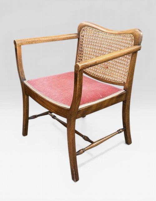 ANTIQUE JAMES SHOOLBRED CHILDS BERGERE CHAIR CANE SEAT ARMCHAIR - ADDITIONAL PHOTO 1