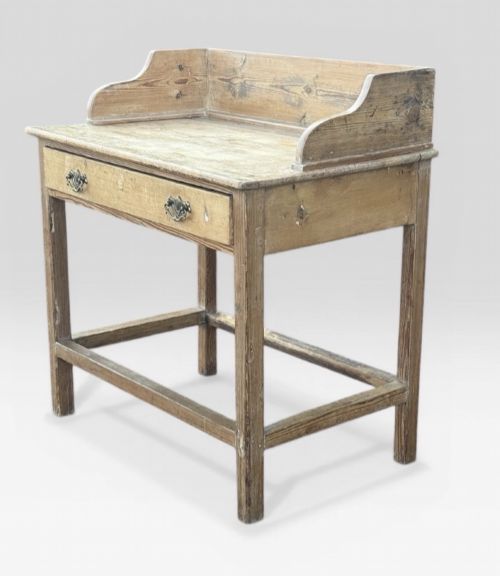 VICTORIAN PINE WASHSTAND ANTIQUE 19TH C RUSTIC SIDE TABLE WASH STAND FURNITURE - ADDITIONAL PHOTO 2