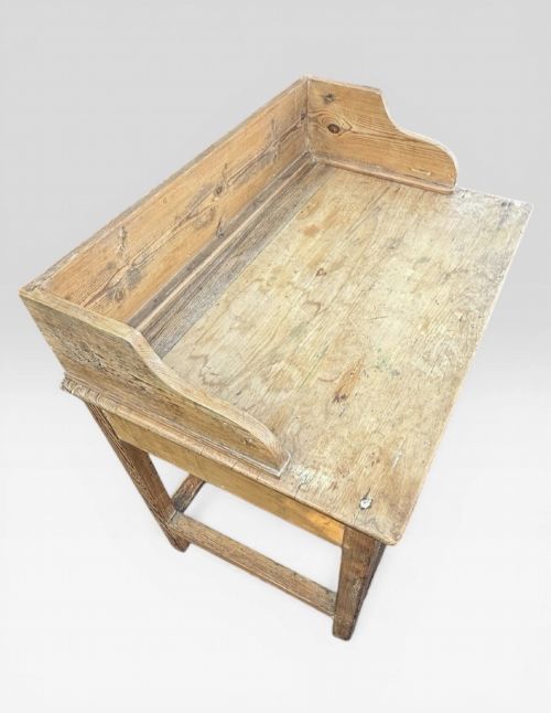 VICTORIAN PINE WASHSTAND ANTIQUE 19TH C RUSTIC SIDE TABLE WASH STAND FURNITURE - ADDITIONAL PHOTO 6