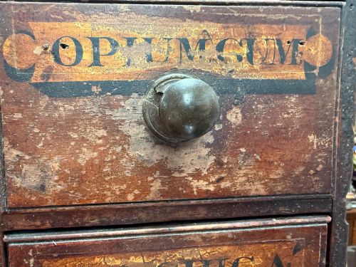 19TH CENTURY APOTHECARY BANK OF DRAWERS ANTIQUE CHEMIST CABINET PHARMACY STORAGE - ADDITIONAL PHOTO 9