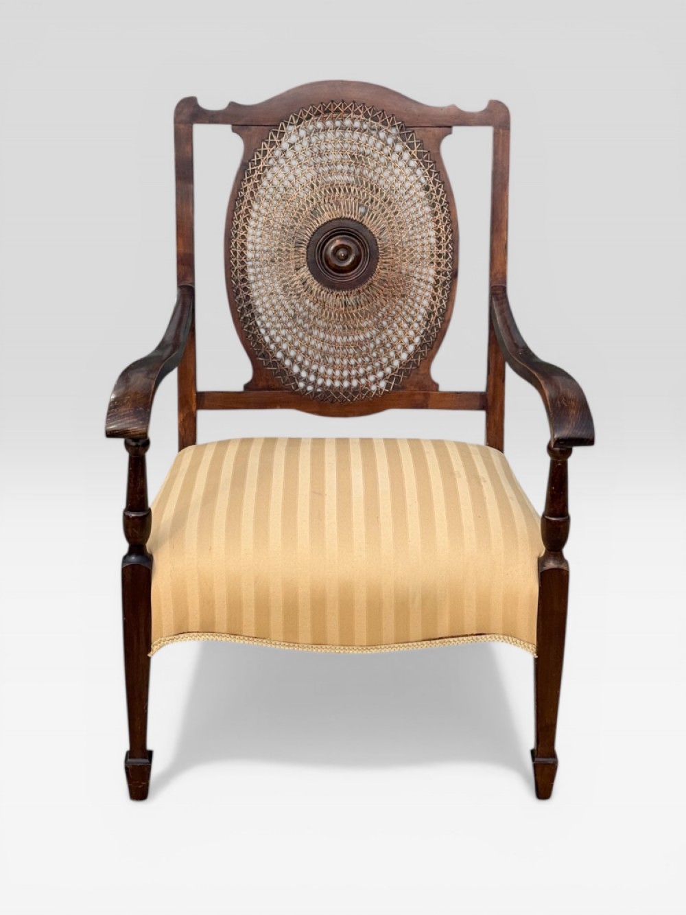 Antique Bergere Chair Cane Seat French Armchair