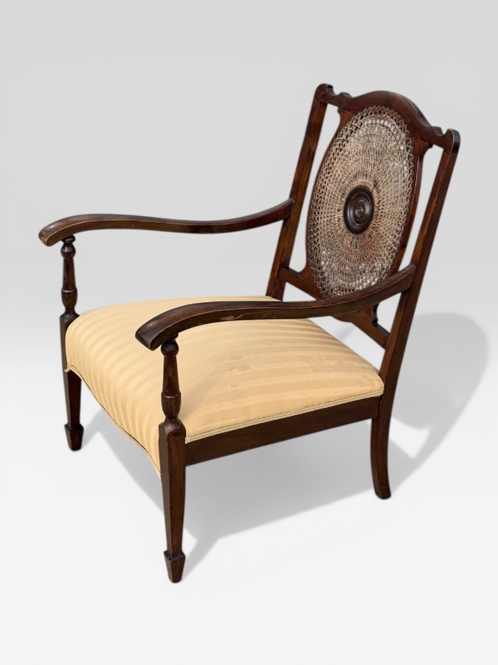 Antique Bergere Chair Cane Seat French Armchair View III