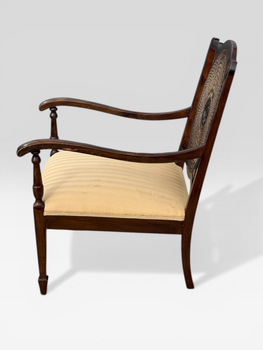 Antique Bergere Chair Cane Seat French Armchair View IV