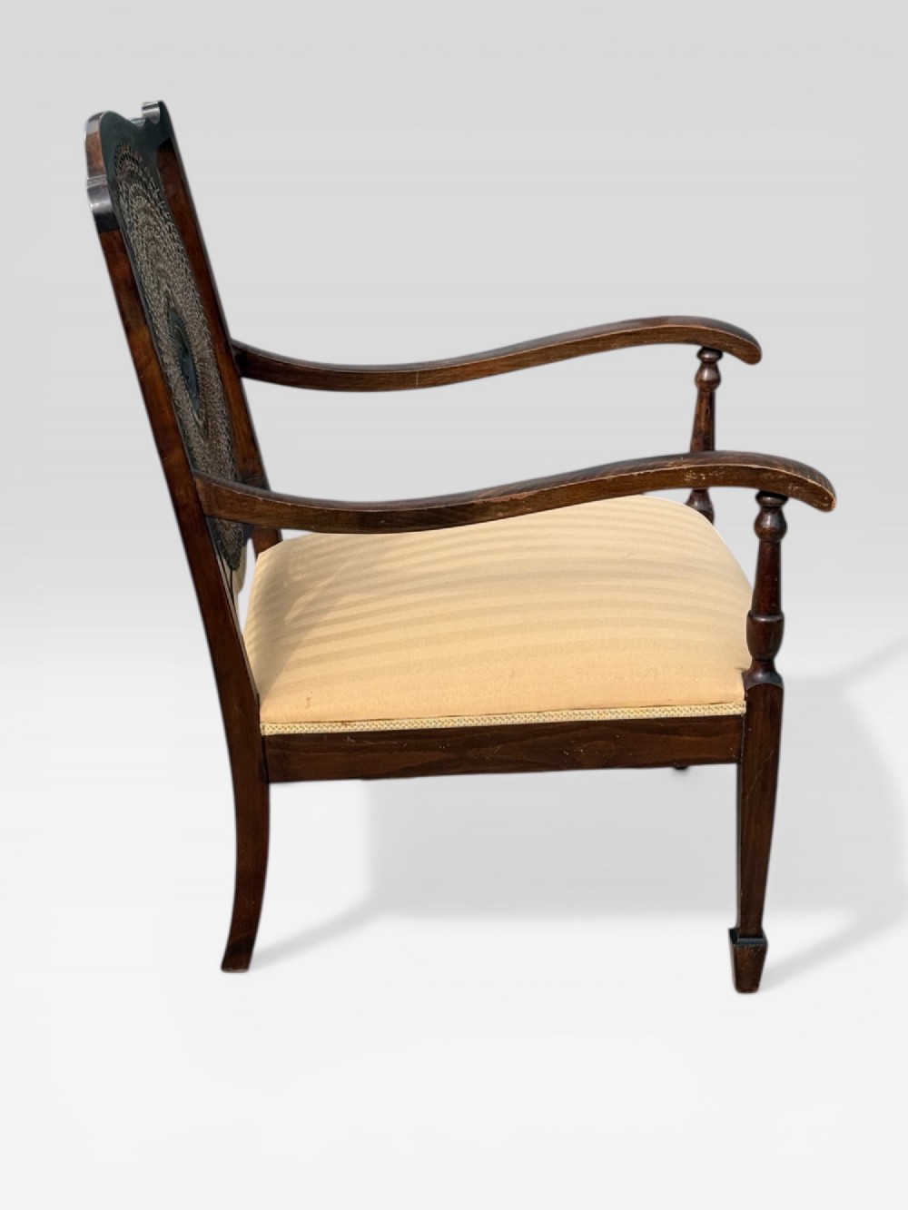 Antique Bergere Chair Cane Seat French Armchair View V