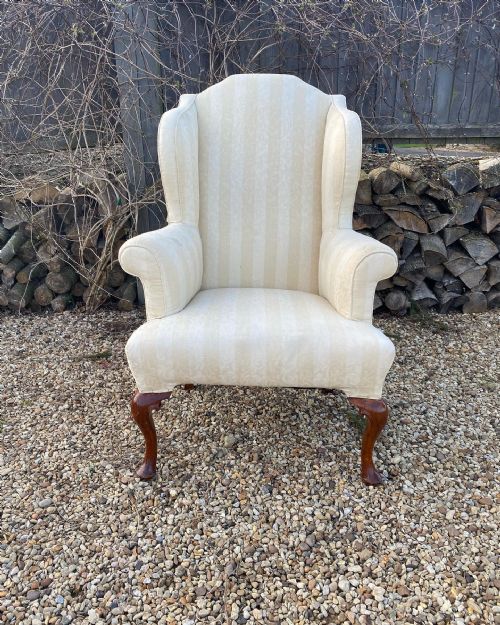 A 19TH CENTURY WINGCHAIR - ADDITIONAL PHOTO 2