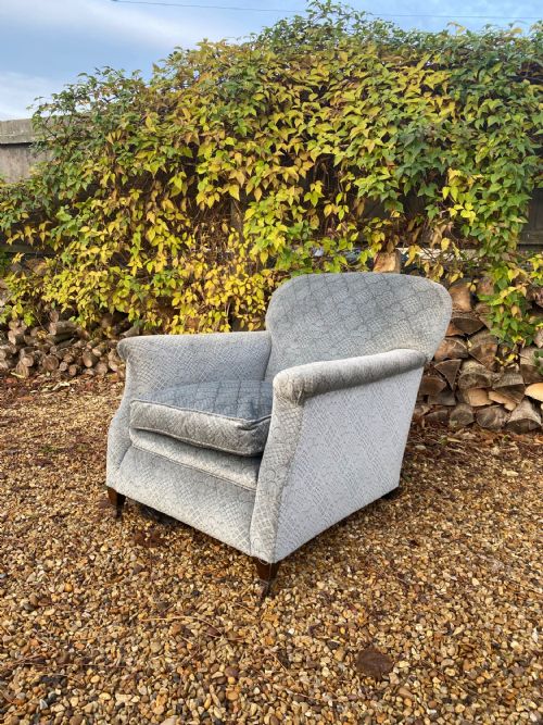 a deep seated flatarm armchair - CATEGORY: ANTIQUE CHAIRS - DATED VICTORIAN