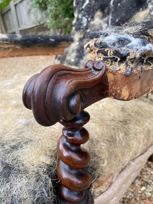 A VICTORIAN BARLEY TURNED OPEN ARMCHAIR - ADDITIONAL PHOTO 3