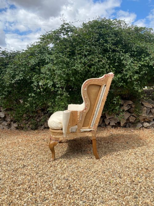 A 20TH CENTURY CONTINENTAL WINGCHAIR - ADDITIONAL PHOTO 2
