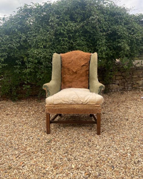 A 18TH CENTURY COUNTRY HOUSE WINGCHAIR - ADDITIONAL PHOTO 2