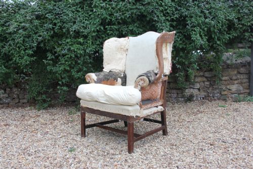 a georgian wingchair - CATEGORY: ANTIQUE CHAIRS - DATED GEORGIAN
