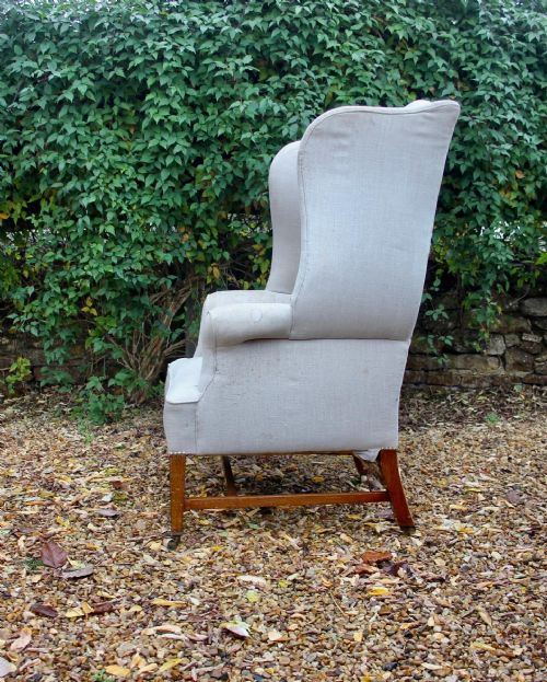 A 19TH CENTURY WINGCHAIR - ADDITIONAL PHOTO 2