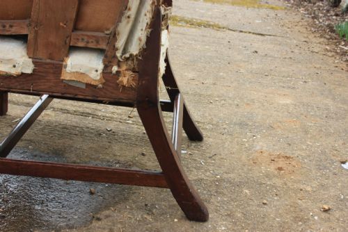 A 18TH CENTURY WINGCHAIR - ADDITIONAL PHOTO 2