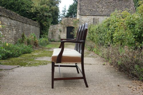 A 19TH CENTURY SHIELD BACK SOFA - ADDITIONAL PHOTO 2