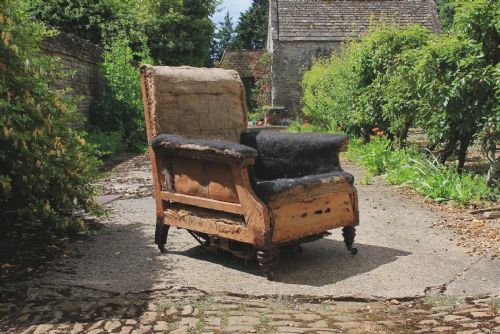 a shoolbred flat armchair - CATEGORY: ANTIQUE CHAIRS - DATED 19TH CENTURY