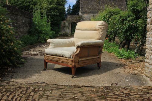edwardian flat armchair - CATEGORY: ANTIQUE CHAIRS - DATED EDWARDIAN