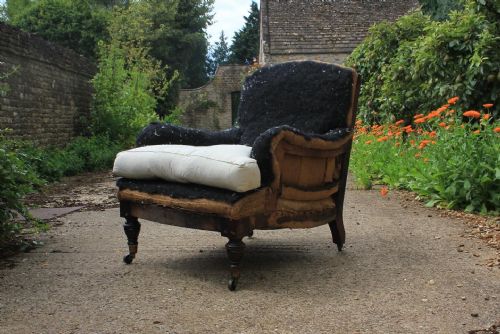 victorian howard style armchair - CATEGORY: ANTIQUE CHAIRS - DATED VICTORIAN