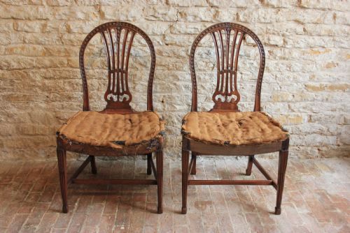 A PAIR OF MAHOGANY HEPPLEWHITE PERIOD HALL CHAIRS - ADDITIONAL PHOTO 16