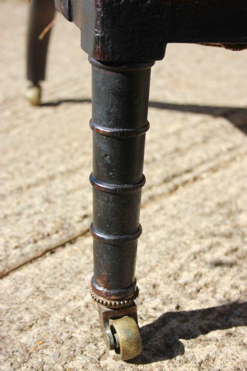 A 19TH CENTURY EBONISED ARMCHAIR - ADDITIONAL PHOTO 4
