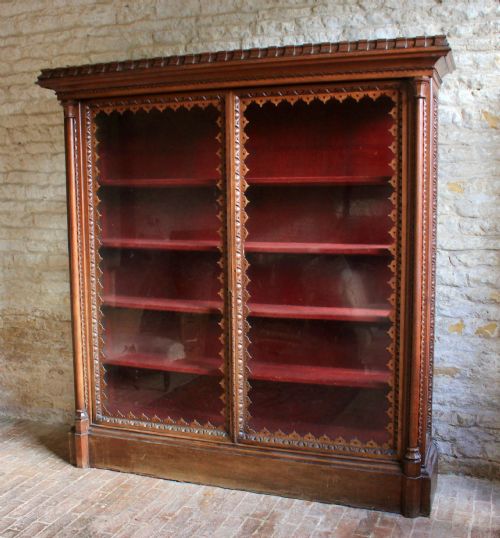 19th Century Gothic Revival Oak Glazed Cabinet