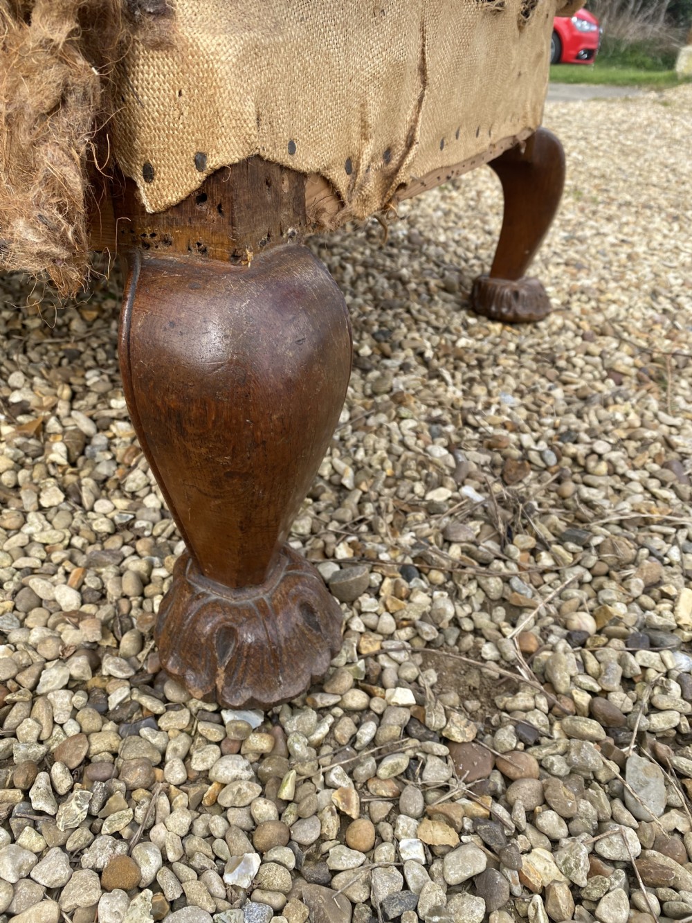 A large scale, Carved oak wing chair  View IV