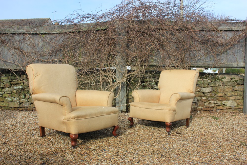 A pair of Edwardian armchairs