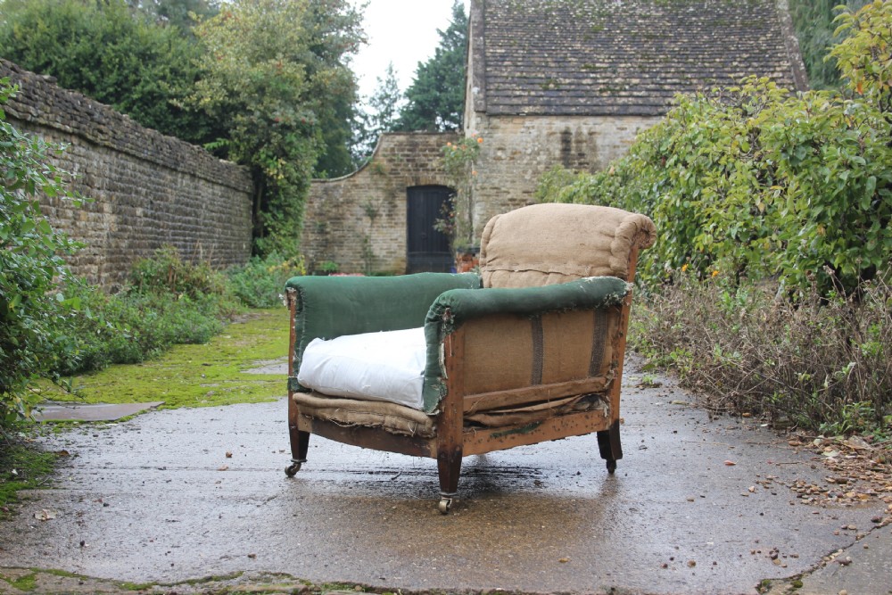 A deep seated armchair