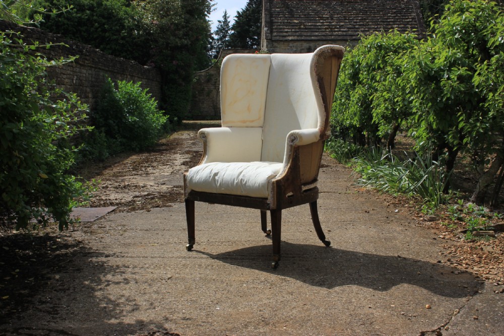 A large 18th century Barrel back chair