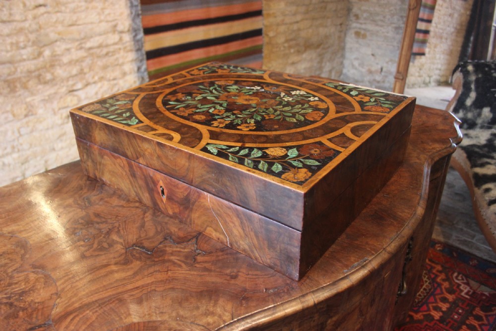 A 17th century Dutch marquetry lace box 
