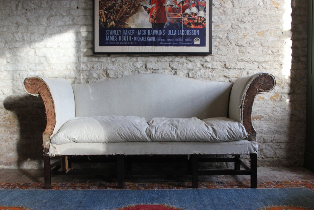 All original, 18th century camel-back sofa View III