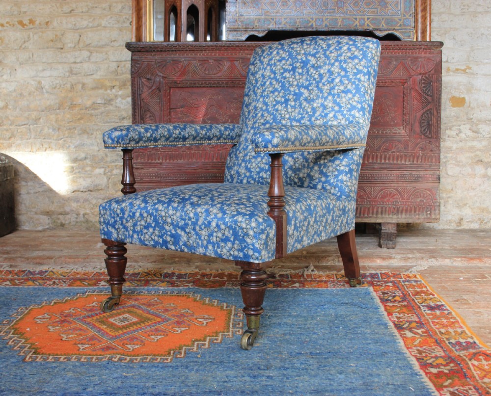 Early 19th century open armchair upholstered in Robert Kime, Tsubaki