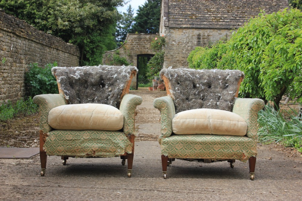 A pair of Howard & sons woodstock armchaira View VI